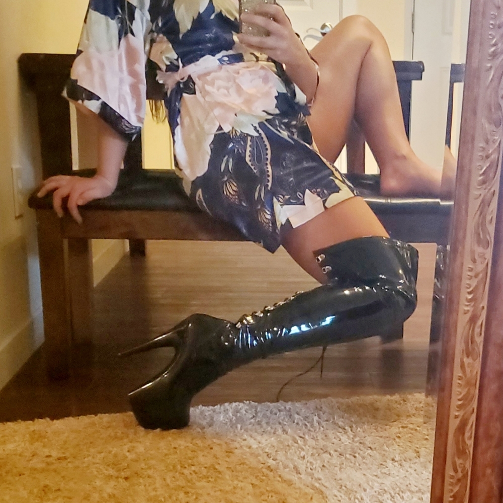 *PLEASER* Lace Up Thigh High Boots